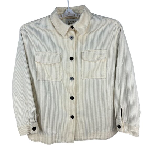 Scotch & Soda Womens Corduroy Button-Up Jackets Size XL Cream New - Picture 1 of 10
